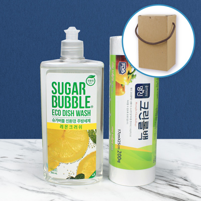 슈가버블 주방세제  크린롤백 200매 2종세트