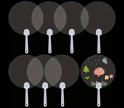 288_클리어 플라스틱 투명 부채 50개