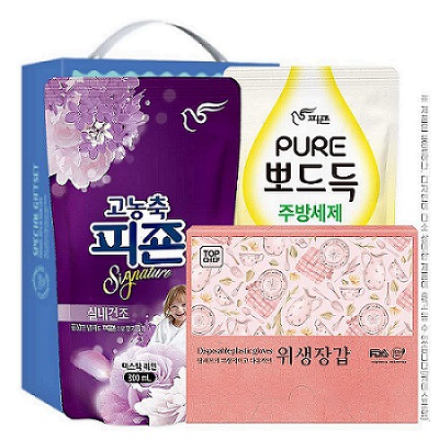 정사각위생장갑 뽀드득주방세제 피죤 3종세트