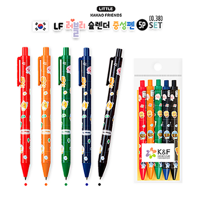 카카오 LF 러블리 슬렌더 중성펜 5P세트(0.38)