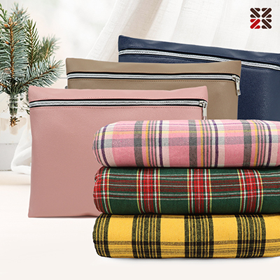 타탄더블양면 클러치쿠션담요C