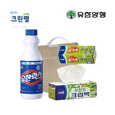 친환경스위트홈세트58호(유한양행 유한락스+크린랩휴대용+친환경크린백)