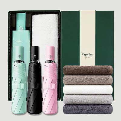 라이트핏 3단8K 완전자동 양우산+송월타올뉴컬러무지150g 우산타올선물세트