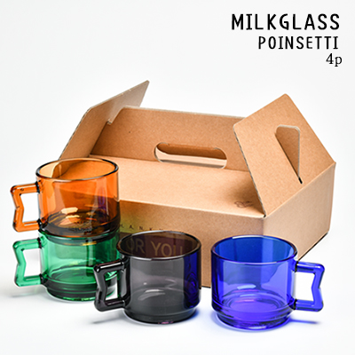 밀크글라스 포인세티 220ml (4p)