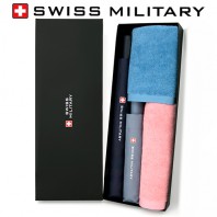 스위스밀리터리 친환경 2단자동+3단수동 우산+150g타올 2P 세트