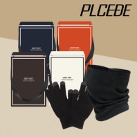 플씨드 실크리치 귀걸이 멀티스카프 + 무지 니트 터치 장갑 2종 세트