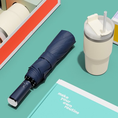 벨솔라 선물세트 베이직 3단 자동 우양산 + 밀크티 텀블러