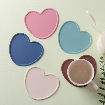 국산 플라이토 실리콘  하트 컵받침 12cm  JS-L111