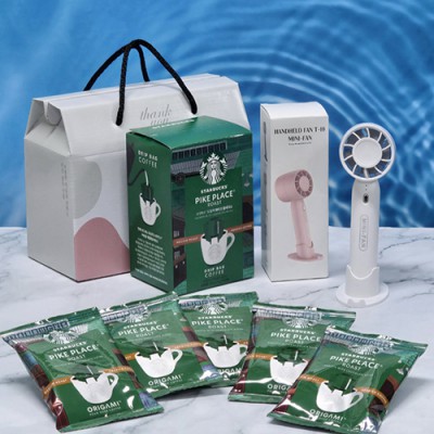 스타벅스 드립백 커피 5P+ 급속 냉각 쿨 선풍기 세트 아이스 쿨링 휴대용 선풍기///+사은품 레디백/// 답례품 선물세트