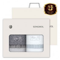 송월 격자 전사 170g 세면타월 2매세트