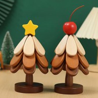 535_목제 크리스마스 트리 코스터 1개