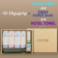 협립 3단 60 슈퍼 카라비너 완전자동우산 +협립눈꽃타월타월4P+선크림+배터리-세트