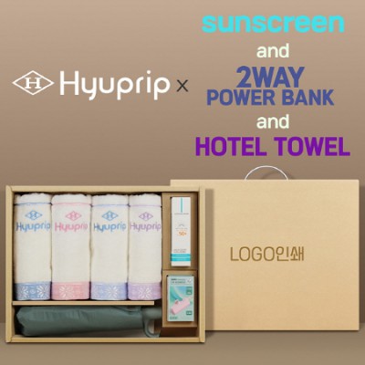 협립 3단 60 슈퍼 카라비너 완전자동우산 +협립눈꽃타월타월4P+선크림+배터리-세트