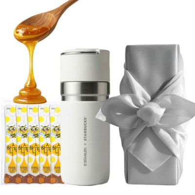 스타벅스 스탠리 하우스 보온병 + 국내산 허니스틱 + 보자기포장 세트