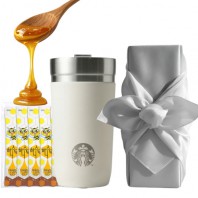 스타벅스 SS 스탠리 크림 아이슬란드 텀블러 + 국내산 허니스틱 + 보자기포장 세트