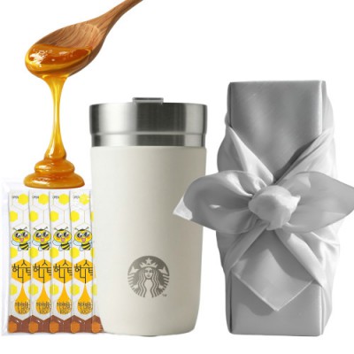 스타벅스 SS 스탠리 크림 아이슬란드 텀블러 + 국내산 허니스틱 + 보자기포장 세트
