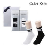 [캘빈클라인] 여성 캐주얼 스포츠 파일 양말 2족 세트_프리미엄라인