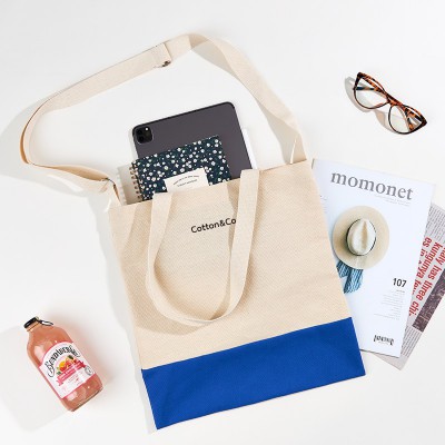 [국내제작] 코튼앤코 커스텀 투톤 크로스 에코백(36x40)