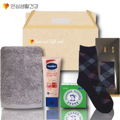 돌봄케어125호(닥스양말+국산타올170g+바세린 핸드크림+유한양행 안티푸라민연고)