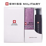 스위스밀리터리 친환경 3단 완전자동 세이프티 우산+160g면사타올 세트