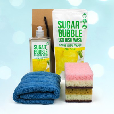 주방용품 4종세트 슈가버블 주방세제 주방타올 수세미