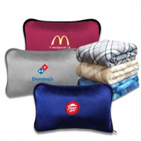 벨보아 미니쿠션+체크항공 폴라담요