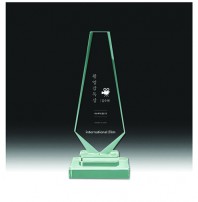[트라포] 크리스탈 2단 트로피 감사패 TR38B-그린