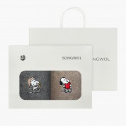 [송월타올] 스누피 멜로우 심플무지 2매 선물세트(쇼핑백)