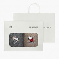 [송월타올] 스누피 멜로우 심플무지 2매 선물세트(쇼핑백)