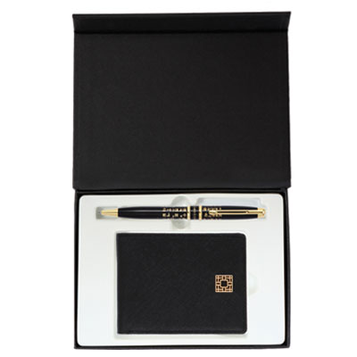 훈민정음볼펜+완자문소가죽반지갑