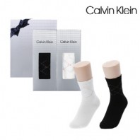 [캘빈클라인] 숙녀 아가일패턴 양말 2족 세트_프리미엄라인