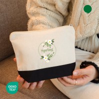 오코텍스인증 투톤에코지퍼파우치(19*15cm/밑면 5cm)