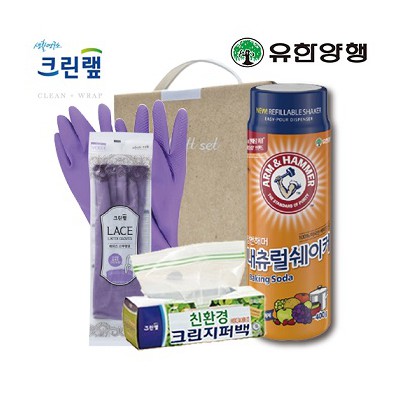친환경스위트홈세트48호(암앤해머베이킹소다+크린랩지퍼백+레이스고무장갑)