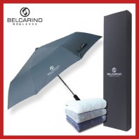 [벨카리노] 3단 60 완전자동 우산 + 170g 면사타올 1P 세트