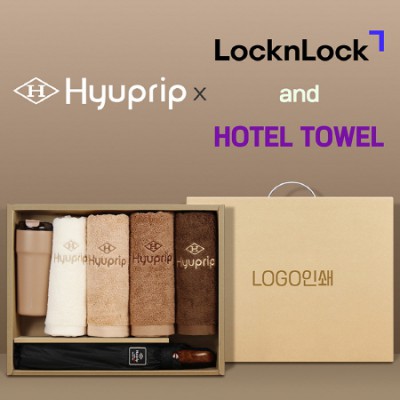 협립 3단 70 암막고밀도 완전자동우산 +협립40수호텔코마180타월4P+락앤락 메트로카페-세트