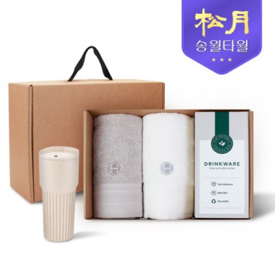 송월타올 리빙 기프트세트 5 (호텔컬렉션 클래식40 2P + 커피텀블러709ml 1P)