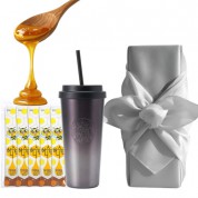 스타벅스 SS 시그니처 퀸텐 콜드컵 + 국내산 허니스틱 + 보자기포장 세트