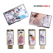 빛나 풍속화 자개 2종세트 (명함케이스+USB메모리 2.0 4GB~128GB) 4종