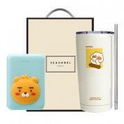 시즈넬 선물세트 카카오 보조배터리+카카오 춘식이 빨대 텀블러