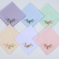 로페리아 여성 꽃자수 순면 손수건(35*35cm)(0217347)