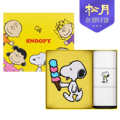 [송월타올] 스누피 라이프50 비치 +  스누피 프렌즈40 2P세트 (비치1+세면1)