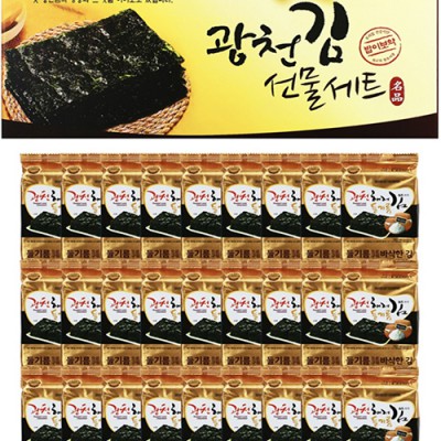 해저 광천 김 도시락 김 27봉 김세트, 사은품 추석 설날 명절 선물 답례품 판촉 행사 기프트