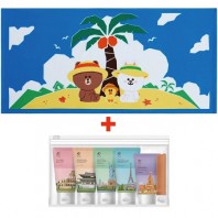 라인프렌즈 비치대형바스타올 New 미니스 여행용 세면도구 6종세트