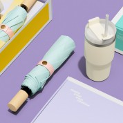 벨솔라 선물세트 삼색삼단 수동 암막 우양산 + 밀크티 텀블러