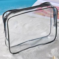 투명 PVC 블랙라인 파우치  L 사이즈