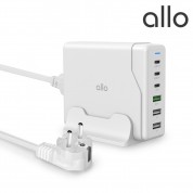 알로코리아 UC6100GPD 100W GaN 접지형 6포트 PD C타입 초고속 멀티 충전기