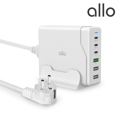 알로코리아 UC6100GPD 100W GaN 접지형 6포트 PD C타입 초고속 멀티 충전기