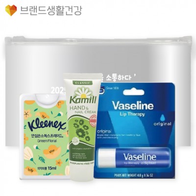 브생건365호 3종세트(크리넥스 안심 손소독 스프레이+카밀 핸드크림+바세린 립밤 테라피)