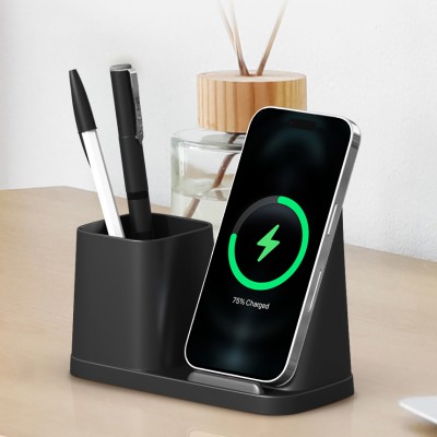 15W 고속충전 무선충전 수납 스탠드 필기구 보관 사무용 데스크 EM-13