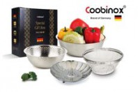 쿠비녹스 믹싱볼 쌀함박 채망 찜판 4종세트